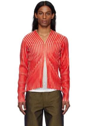 Stanley Raffington Red & Pink Plated Knit Jacket