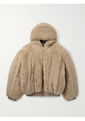 Fear of God - Alpaca and Cotton-Blend Hooded Bomber Jacket - Men - Brown - S