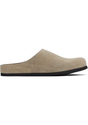 Common Projects Taupe Suede Clog Loafers