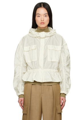Moncler Off-White Curton Hooded Peplum Jacket