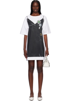 Marc Jacobs White & Black Trompe L'oeil T-shirt Minidress