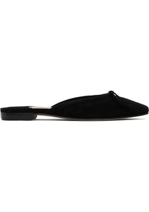 Manolo Blahnik Black Ballerimu Mules