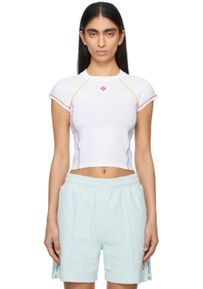 Casablanca White Raglan Short Sleeve T-shirt