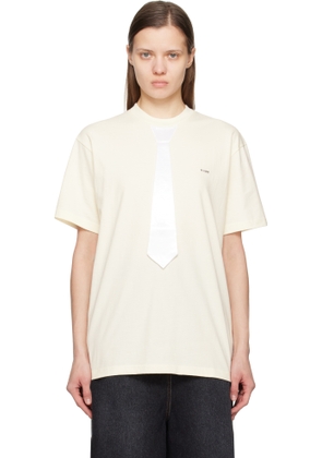 Pushbutton Off-White Neck Tie T-shirt