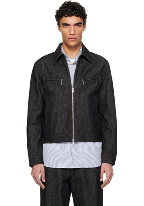 FUMITO GANRYU Black Work Riders Denim Jacket