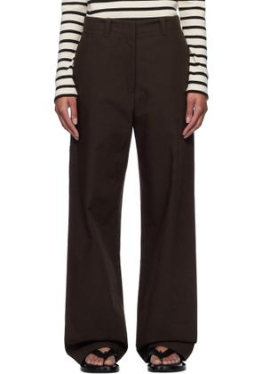 Jil Sander Brown Straight-Leg Trousers