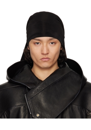 Rick Owens Black Hollywood Stretch Cupro Jersey Wig Hat