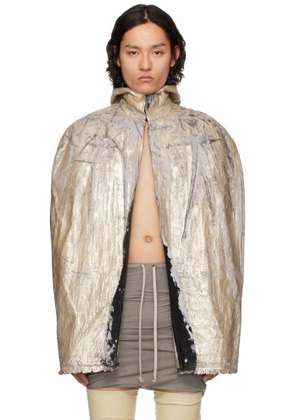 Rick Owens Gold Hollywood Pville Cape Denim Jacket