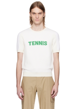 Lacoste White Runway Graphic Knit T-shirt