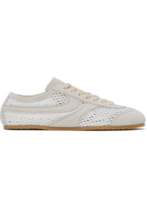 Dries Van Noten White & Beige Suede Sneakers
