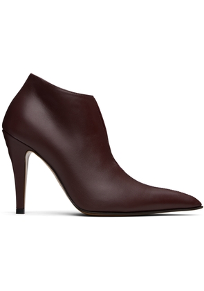McQueen Burgundy Birdee Slashed Pump Boots
