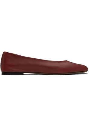 The Row Burgundy Square Ballerina Flats