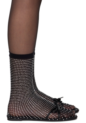 Balenciaga Black Leopold Bootie Ballerina Flats