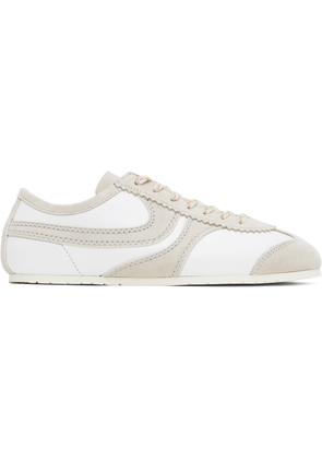 Dries Van Noten Taupe & White Suede Sneakers