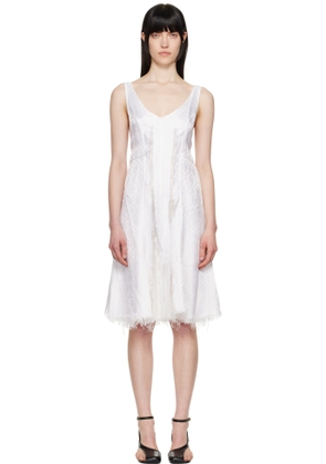 Edward Cuming White Circle Cupro Third Wedding Midi Dress