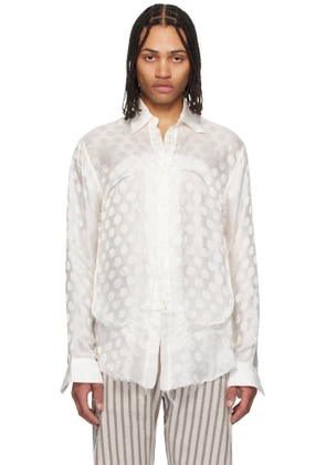 Edward Cuming White Circle Cupro Classic Lung Window Shirt