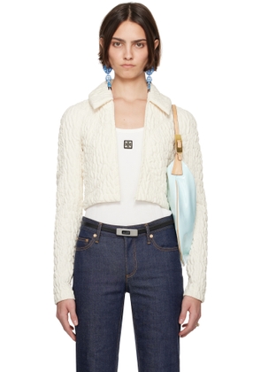 Tory Burch White Cropped Wool Silk Jacket