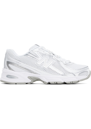 New Balance White & Silver 740 Sneakers