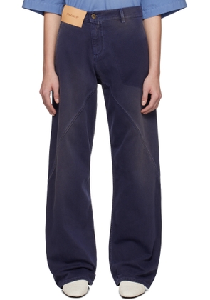 JW Anderson Navy Twisted Workwear Jeans