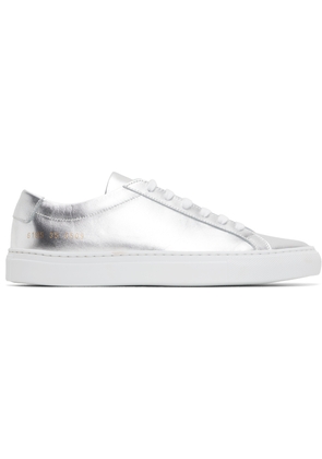 Common Projects Silver Achilles Shiny Sneakers