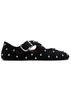 ALAÏA Black Criss Cross Ballerina Flats