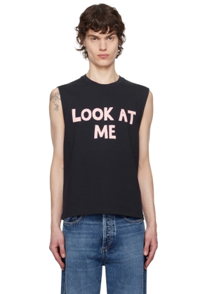 JW Anderson Navy 'Look At Me' Printed Tank Top