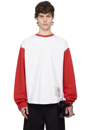 JACQUEMUS Red & White La Croisière 'The Baseball long-sleeve' T-shirt