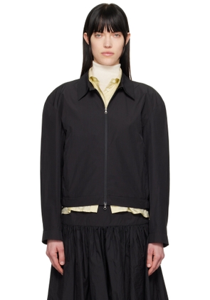 AMOMENTO Black Cropped Zip-Up Jacket