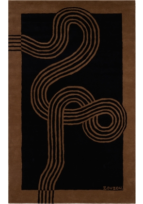 Zouzou Rugs SSENSE Exclusive Black & Brown Rug
