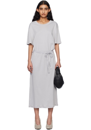 LEMAIRE Gray Belted Rib T-shirt Midi Dress