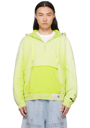 Maison MIHARA YASUHIRO Yellow Sun Faded Half Zip-Up Hoodie