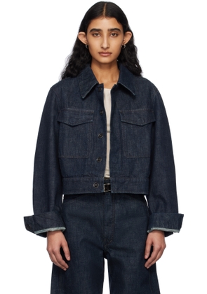 LEMAIRE Blue Two-Pocket Cropped Denim Jacket