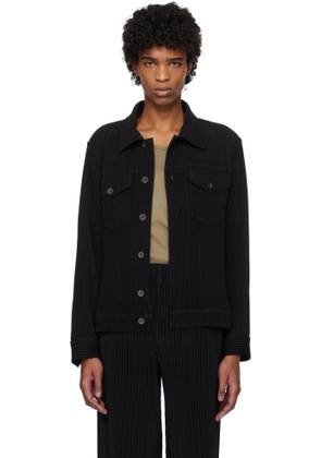 HOMME PLISSÉ ISSEY MIYAKE Black 'Wool Like' Light Jacket
