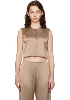 LESET Brown Barb Crewneck Vest