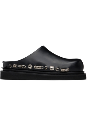 Toga Virilis Black Leather Slip-on Loafers