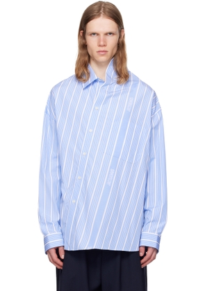 JACQUEMUS White & Blue La Croisière 'The Cuadro' Shirt