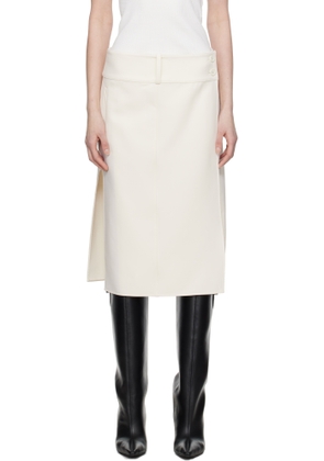 Courrèges Off-White Belted Slit Midi Skirt