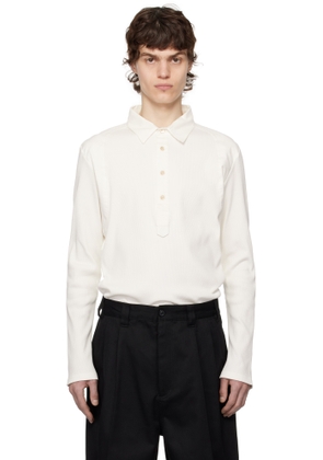 Wales Bonner White Dub Long Sleeve Polo