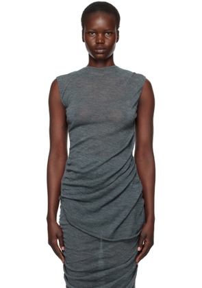 ISSEY MIYAKE Gray Ambiguous Wool Top