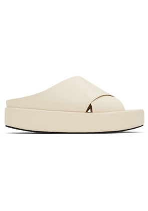 Lauren Manoogian Off-White Cross Platform Sandals