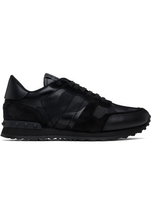 Valentino Garavani Black Rockrunner Camouflage Noir Sneakers