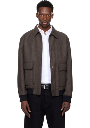 Hugo Brown Herringbone Bomber Jacket