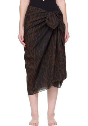 TOM FORD Brown Pareo Wrap Cover-Up Skirt