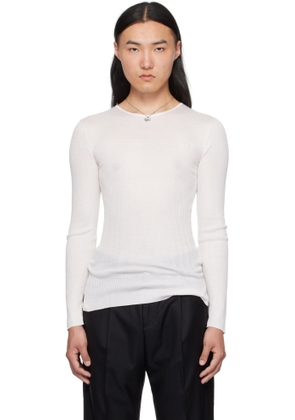 Enfants Riches Déprimés White Fitted Thermal Sweater