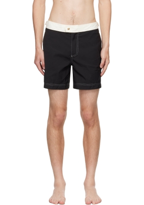 TOM FORD Black Nylon Contrast Swim Shorts