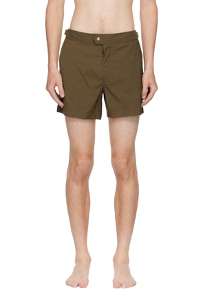 TOM FORD Khaki Nylon Swim Shorts