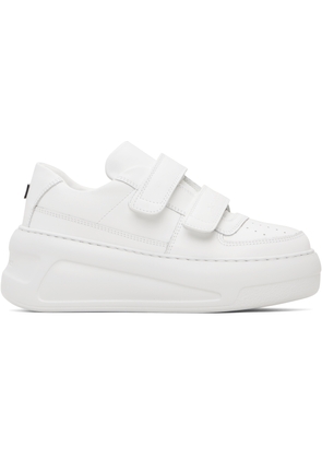 Acne Studios White Velcro Strap Platform Sneakers