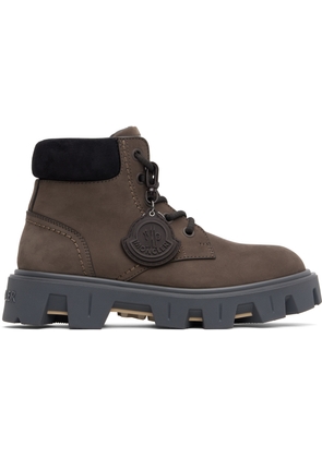 Moncler Brown Peak City Nubuck & Suede Lace-Up Boots