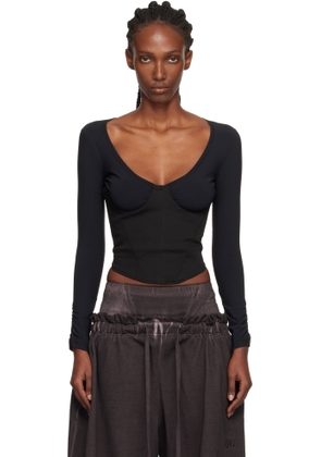 KNWLS Black Scythe Bustier Top