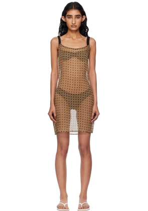Fruity Booty Brown Nonna Polka Slip Dress